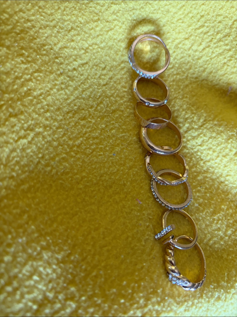 Amazon Gold-Tone Crystal Stacking Ring Set - Picture 2 of 2